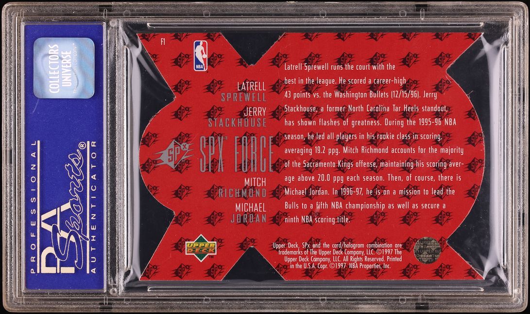 1996 SPx Force Die-Cut Stackhouse Richmond Sprewell Michael Jordan #F1 PSA 9 MINT