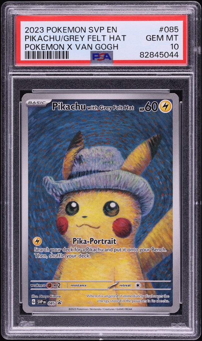 2023 Pokemon SV Promo Van Gogh Full Art Pikachu With Grey Felt Hat #85 PSA 10 GEM MINT