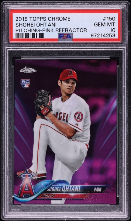 2018 Topps Chrome Pink Refractor Shohei Ohtani ROOKIE #150 PSA 10