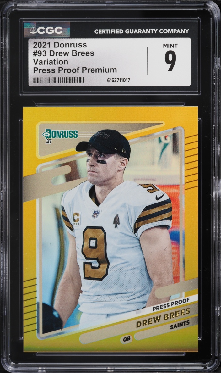 2021 Donruss Variation Press Proof Premium Drew Brees #93 CGC 9 MINT