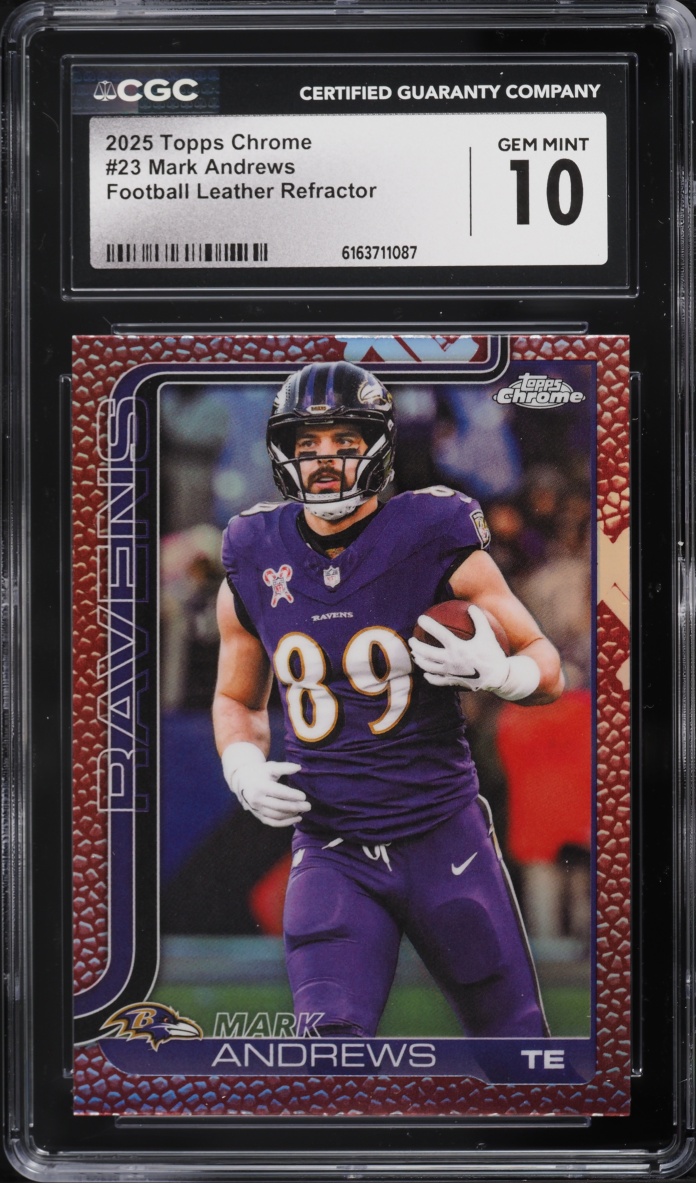 2025 Topps Chrome Football Leather Refractor Mark Andrews #23 CGC 10 GEM MINT