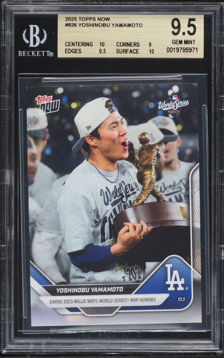 2025 Topps Now Yoshinobu Yamamoto #926 BGS 9.5 GEM MINT