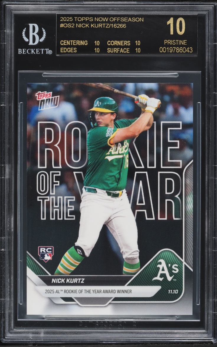 2025 Topps Now Offseason Nick Kurtz ROOKIE #OS2 BGS 10 BLACK LABEL