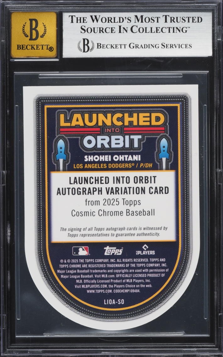 2025 Topps Chrome Cosmic Launched Into Orbit Black Eclipse Ref Shohei Ohtani AUTO /10 BGS 8.5