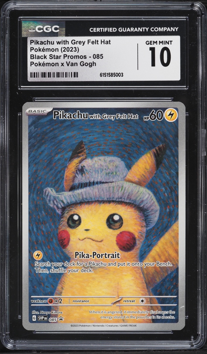2023 Pokemon Scarlet & Violet Promo Van Gogh Full Art Pikachu With Grey Felt Hat #85 CGC 10 GEM