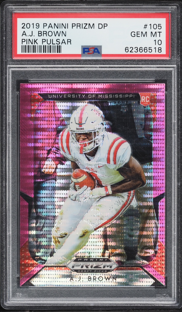 2019 Panini Prizm Draft Picks Pink Pulsar A.J. Brown ROOKIE #105 PSA 10 GEM MINT