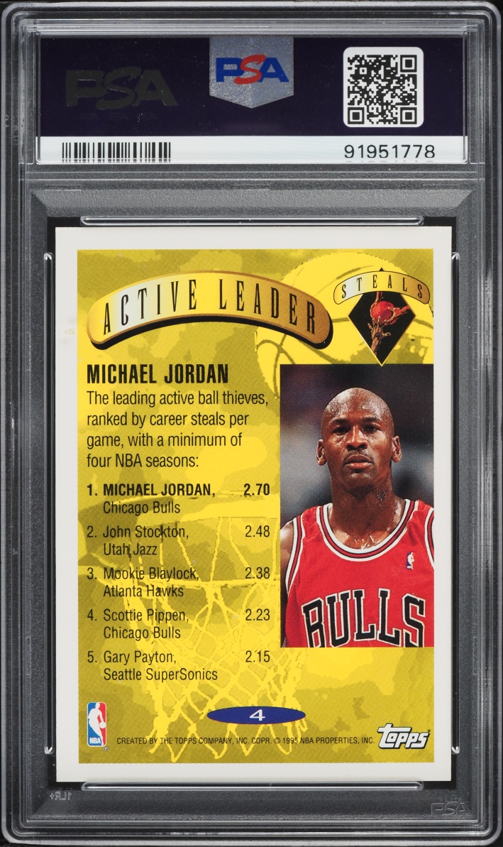 1995 Topps Basketball Michael Jordan #4 PSA 9 MINT