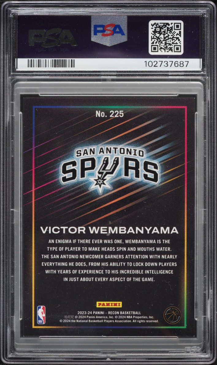 2023 Panini Recon Victor Wembanyama ROOKIE #225 PSA 8 NM-MT