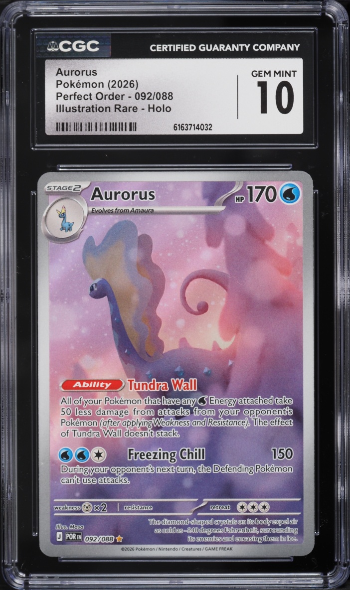 2026 Pokemon Mega Evolution Perfect Order IR Aurorus #92 CGC 10 GEM ...