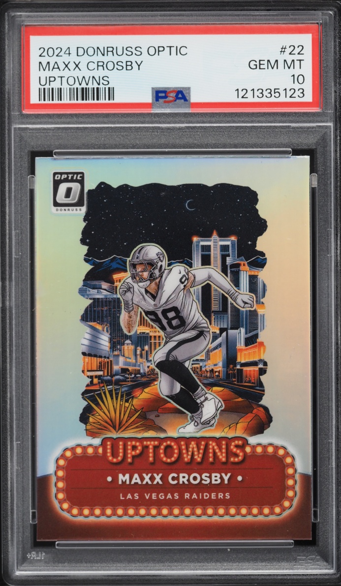2024 Donruss Optic Uptowns Prizm Maxx Crosby #22 PSA 10 GEM MINT