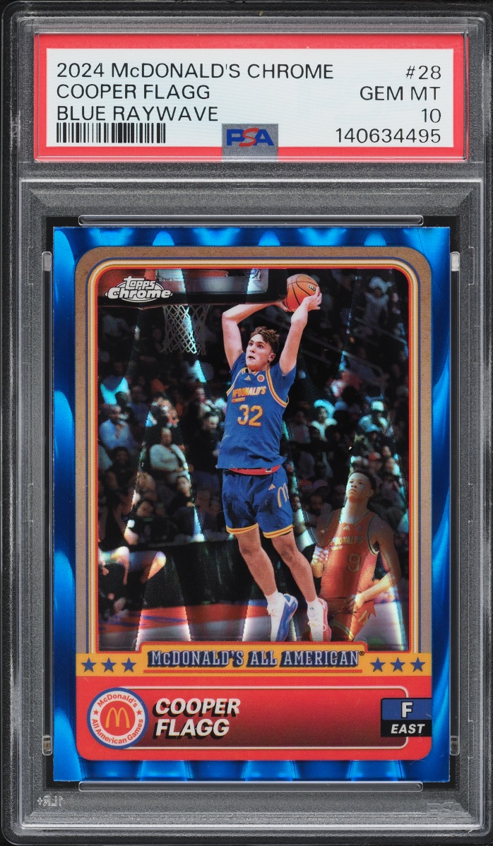 2024 Topps Chrome McDonald's All American Blue Raywave Cooper Flagg ROOKIE #28 PSA 10 GEM MINT