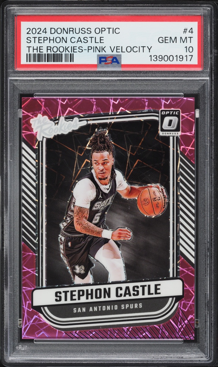 2024 Donruss Optic The Rookies Pink Velocity Stephon Castle ROOKIE /79 #4 PSA 10 GEM MINT