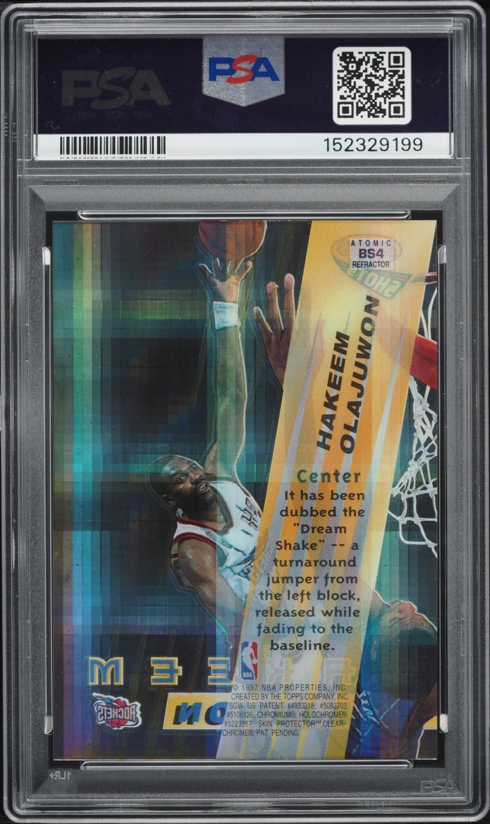 1996 Bowman's Best Shots Atomic Refractor Hakeem Olajuwon #BS4 PSA 9 MINT