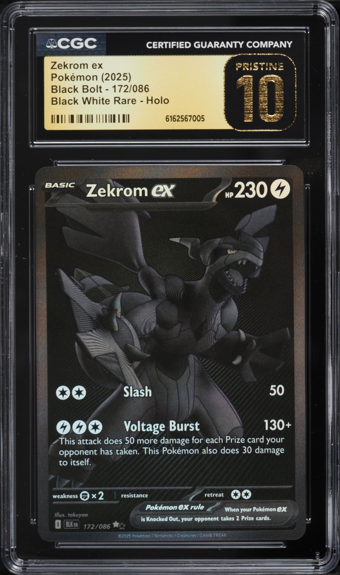 2025 Pokemon Scarlet & Violet Black Bolt BWR Zekrom ex #172 CGC 10 PRISTINE