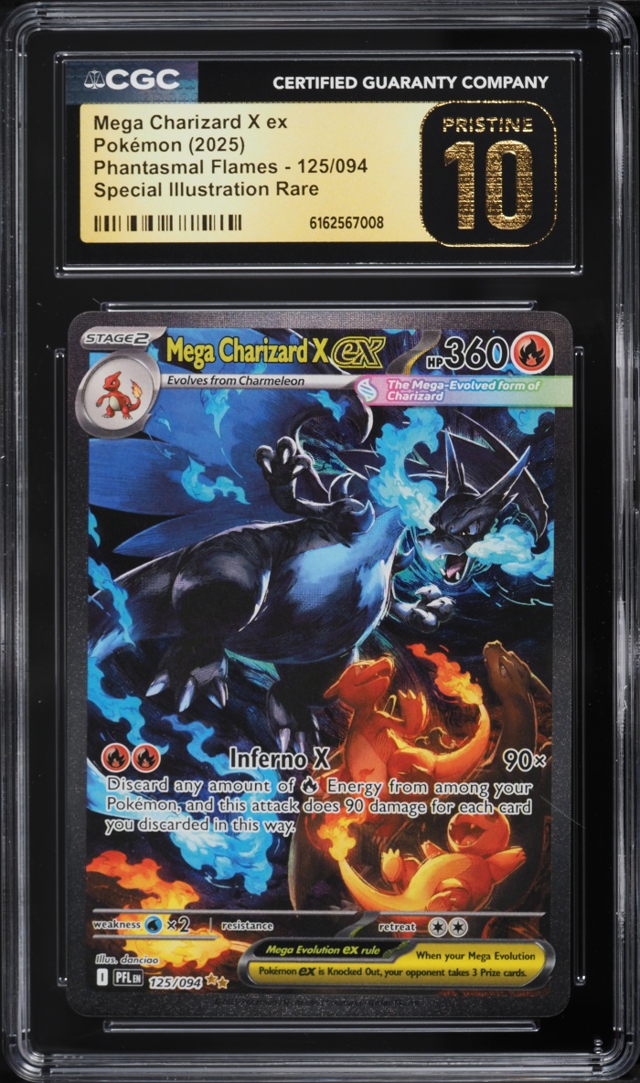2025 Pokemon Mega Evolution Phantasmal Flames SIR Mega Charizard X ex #125 CGC 10 PRISTINE
