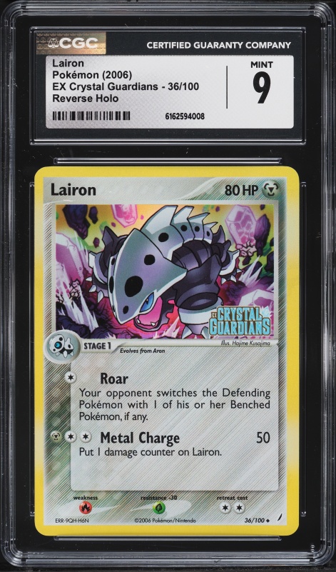 2006 Pokemon EX Crystal Guardians Reverse Holo Lairon #36 CGC 9 MINT
