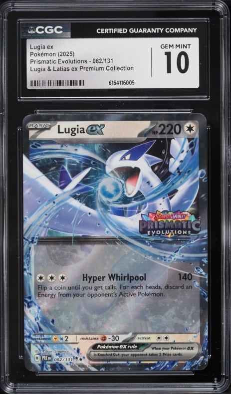 2025 Pokemon SV Prismatic Evolutions Latias Ex Premium Holo Lugia Ex #82 CGC 10 GEM MINT