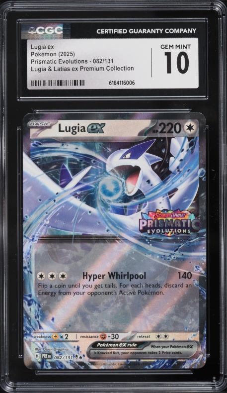 2025 Pokemon SV Prismatic Evolutions Latias Ex Premium Holo Lugia Ex #82 CGC 10 GEM MINT
