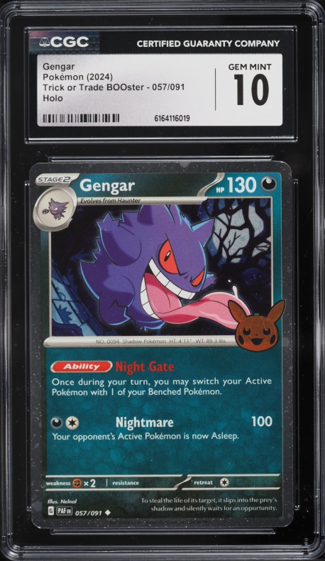 2024 Pokemon SV Paldean Fates Trick Or Trade Holo Gengar #57 CGC 6 EXMT on  Fanatics Collect