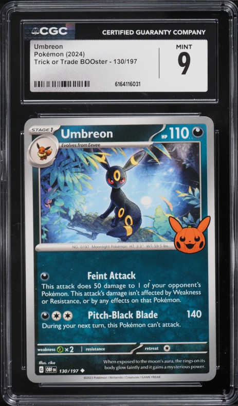 2024 Pokemon Scarlet & Violet Trick Or Trade BOOster Umbreon #130 CGC 9 MINT