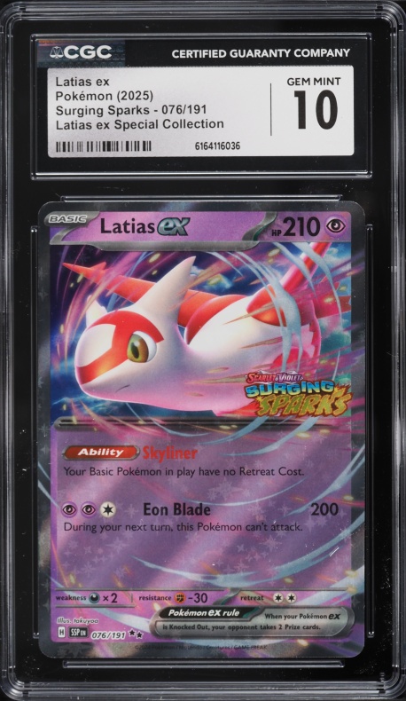 2025 Pokemon Scarlet & Violet Surging Sparks Special Collection Latias Ex #76 CGC 10 GEM MINT
