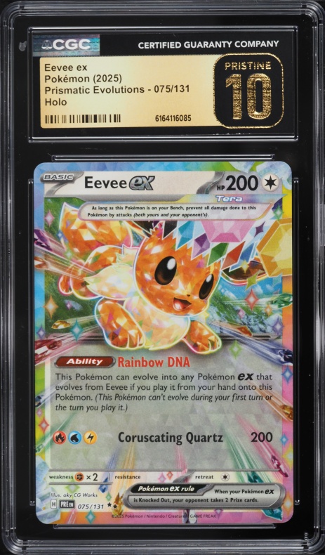 2025 Pokemon Scarlet & Violet Prismatic Evolutions Holo Eevee Ex #75 CGC 10 PRISTINE