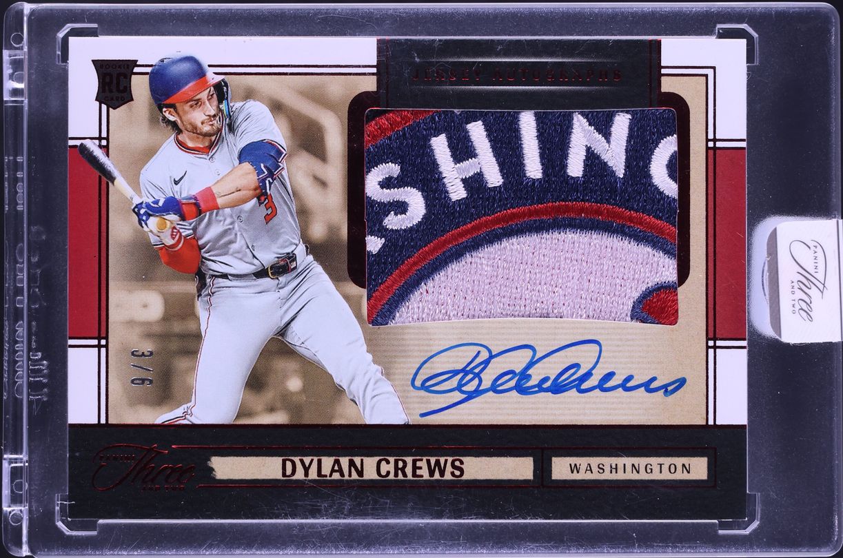 2025 Panini Three And Two Red FOTL Dylan Crews ROOKIE PATCH /6 #JK-DC