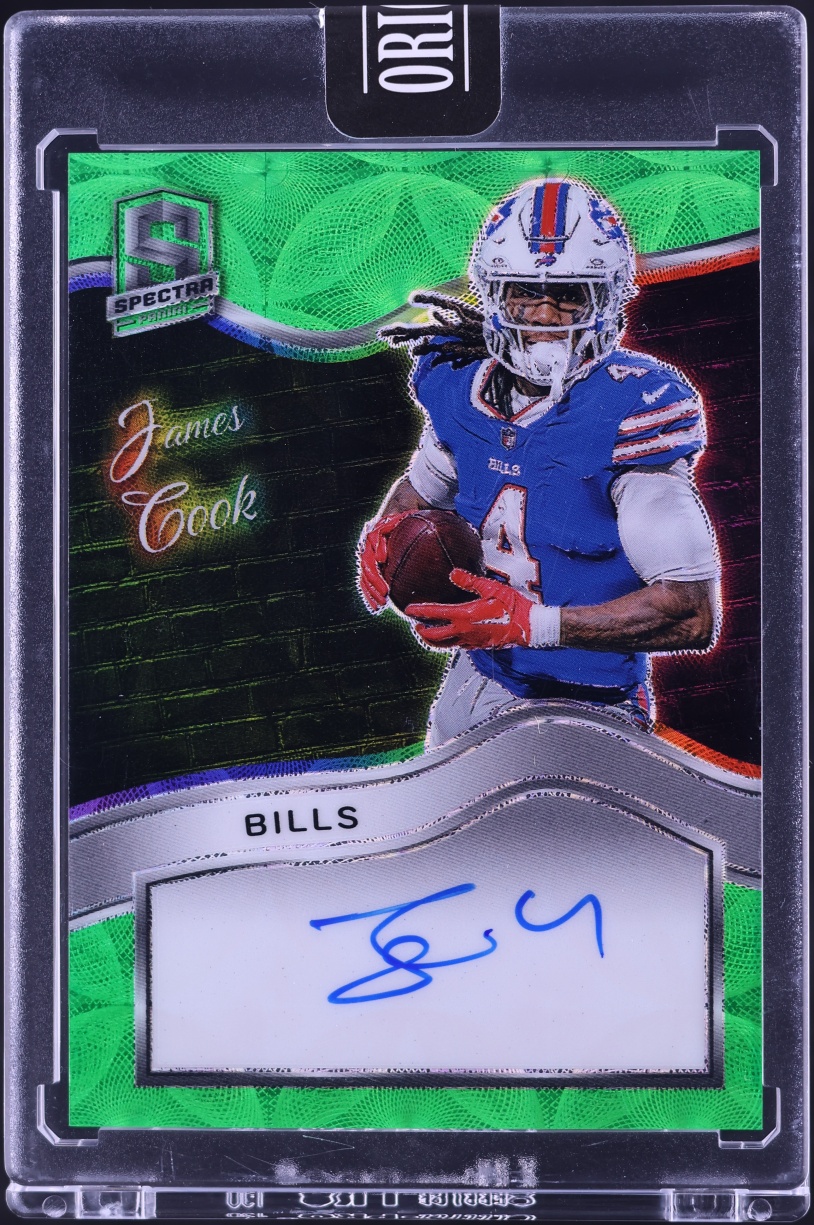2024 Panini Spectra Colorgraphs Neon Green Prizm James Cook AUTO /35 #CG-JCK