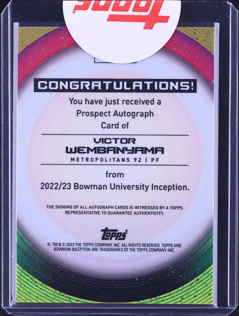2022 Bowman University Inception Blue Foil Victor Wembanyama ROOKIE AUTO /99 #BIA-VW
