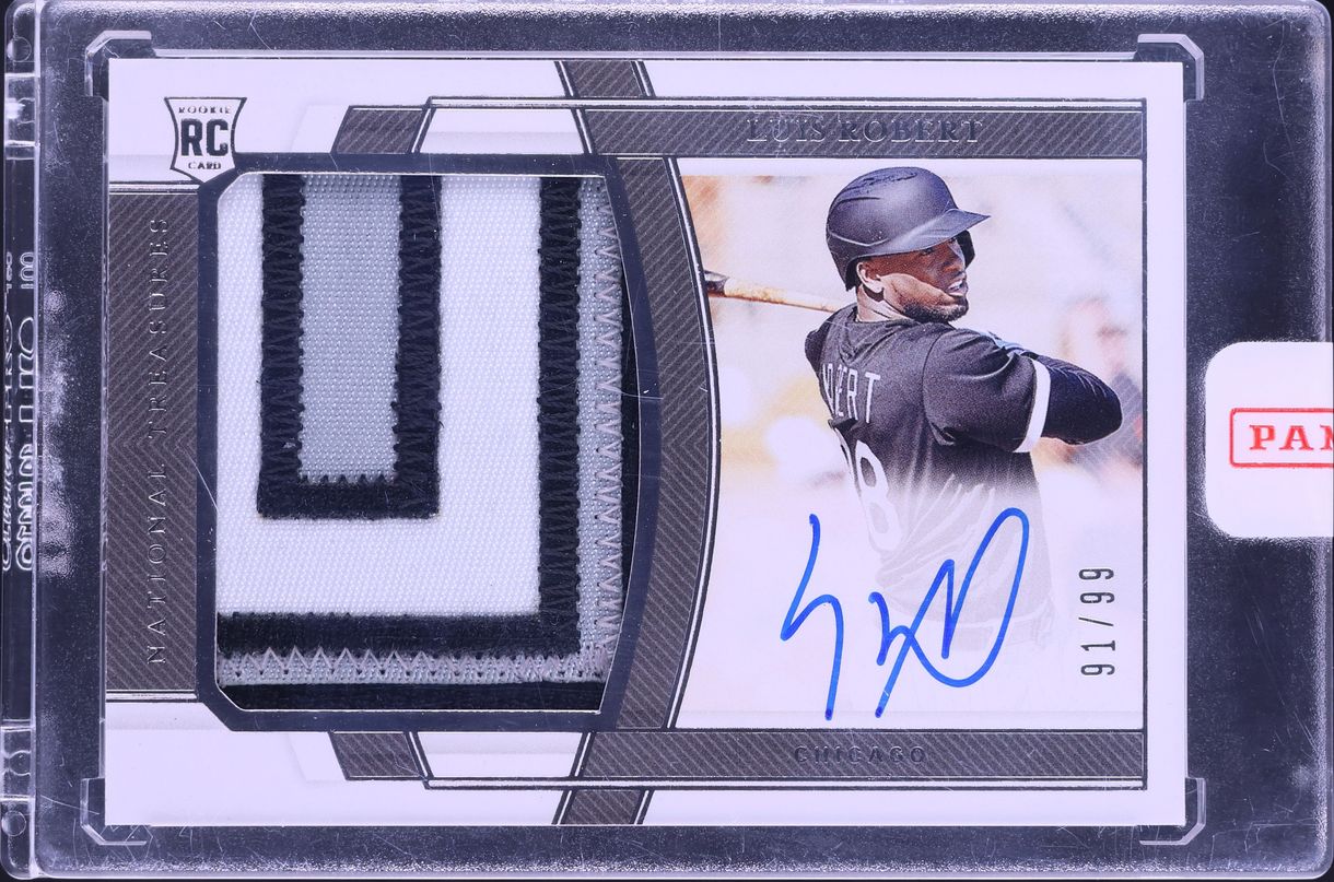 2020 National Treasures Game Gear Materials Luis Robert ROOKIE PATCH AUTO /99 #212