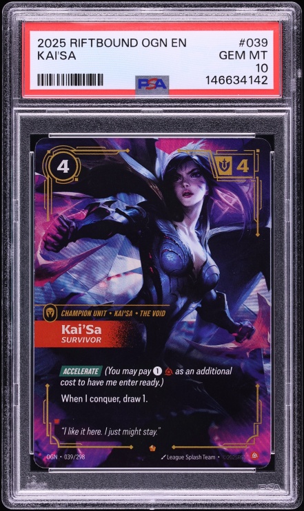 2025 Riftbound League Of Legends Origins Kai'sa #039 PSA 10 GEM MINT
