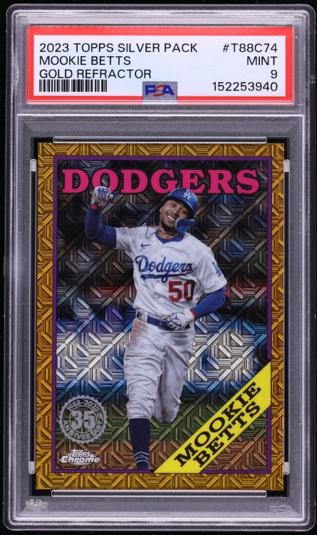 2023 Topps Chrome '88 Silver Pack Gold Refractor Mookie Betts /50 #T88C-74 PSA 9 MINT