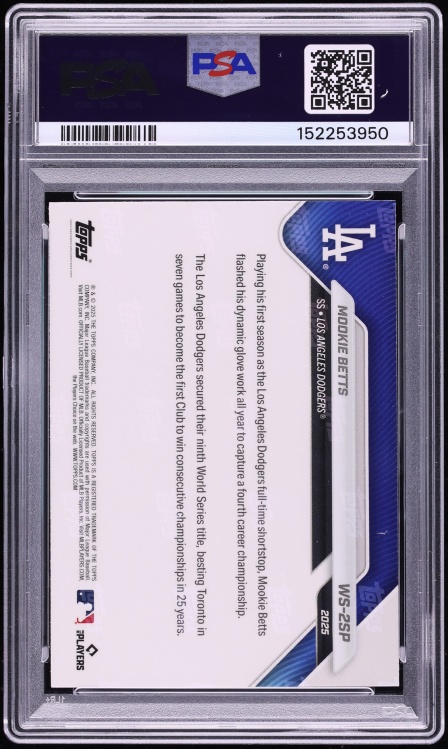 2025 Topps Now World Series Champions Mookie Betts #WS-2SP PSA 10 GEM MINT