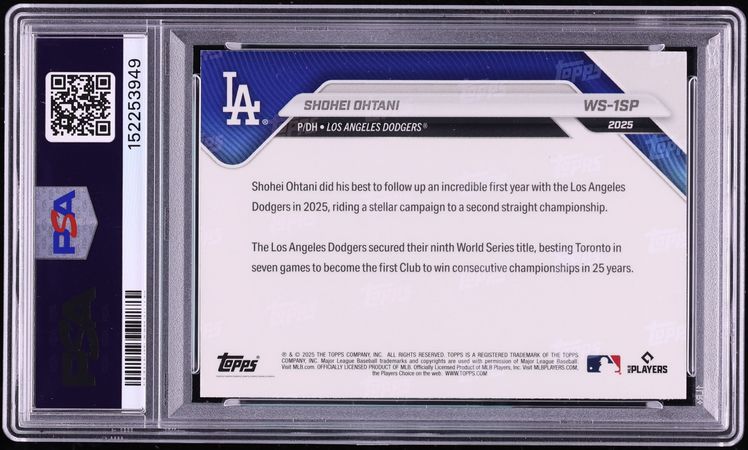 2025 Topps Now World Series Champions Shohei Ohtani #WS-1SP PSA 9 MINT