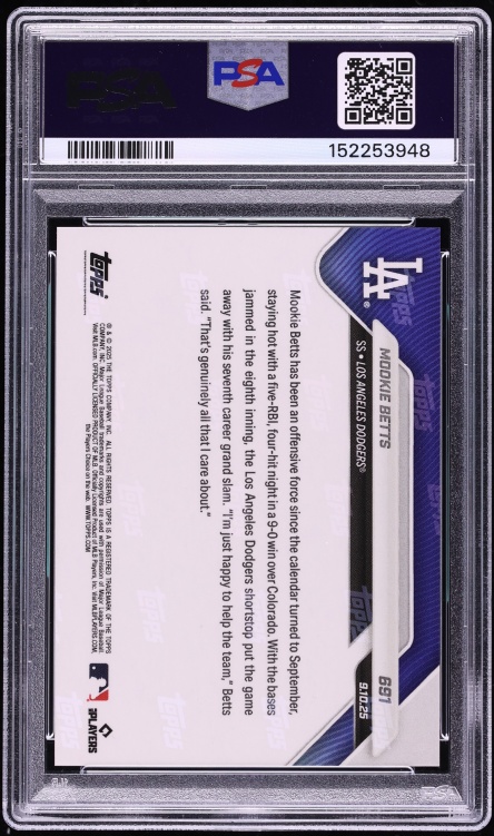 2025 Topps Now Orange Foil Mookie Betts /25 #691 PSA 9 MINT