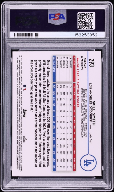 2024 Topps Chrome Gold Wave Will Smith /50 #293 PSA 9 MINT