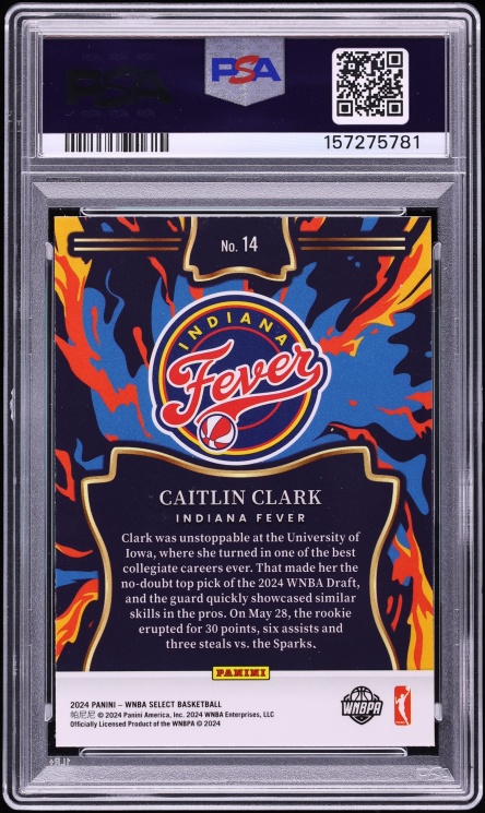 2024 Select WNBA En Fuego Caitlin Clark ROOKIE #14 PSA 10 GEM MINT