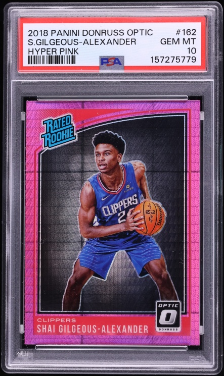 2018 Donruss Optic Hyper Pink Shai Gilgeous-Alexander ROOKIE #162 PSA 10 GEM MINT