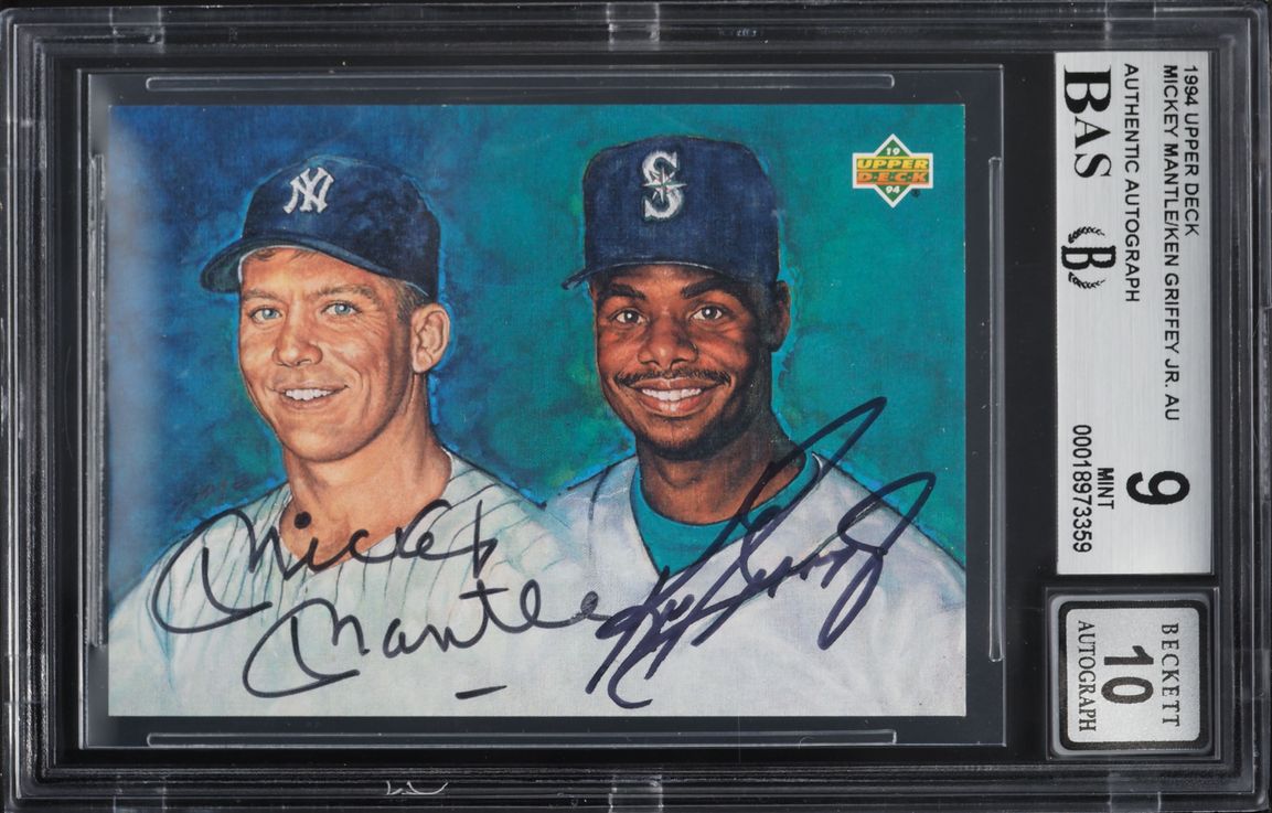 1994 Upper Deck Ken Griffey Jr. Mickey Mantle AUTO BAS BGS 9 MINT