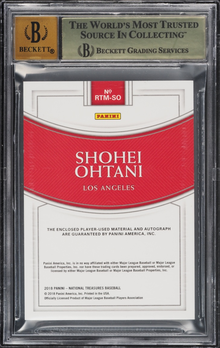 2018 National Treasures Platinum Shohei Ohtani ROOKIE PATCH AUTO 1/1 #25 BGS 9.5 GEM