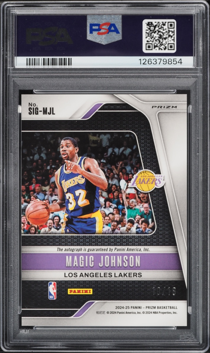 2024 Panini Prizm Lotus Flower Magic Johnson AUTO /18 #SIG-MJL PSA 10 GEM MINT