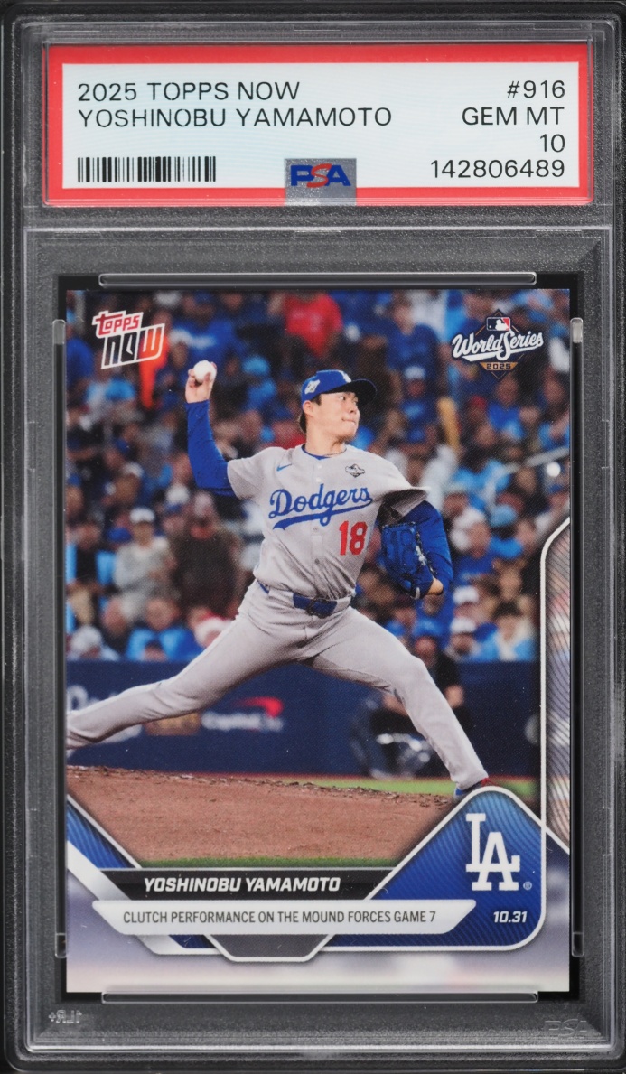 2025 Topps Now Yoshinobu Yamamoto #916 PSA 10 GEM MINT