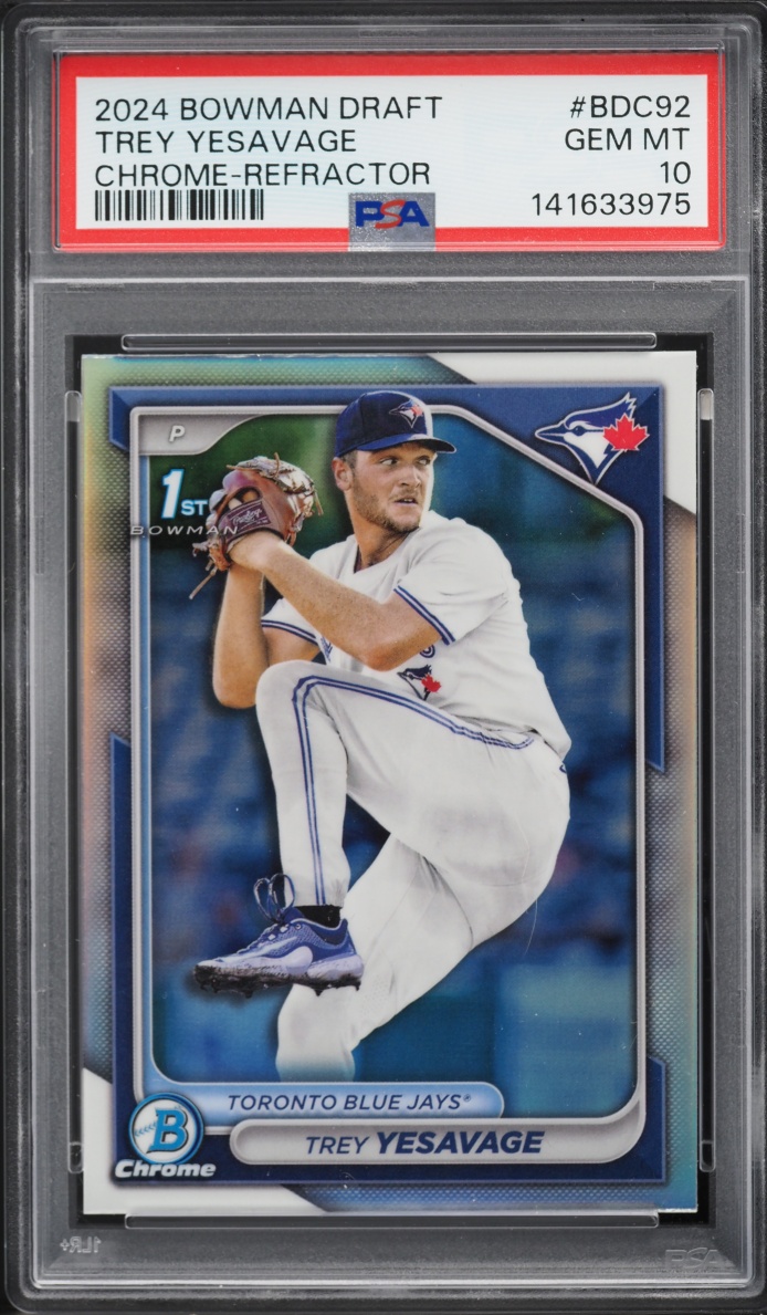 2024 Bowman Draft Chrome Refractor Trey Yesavage PROSPECT #BDC-92 PSA 10 GEM MINT