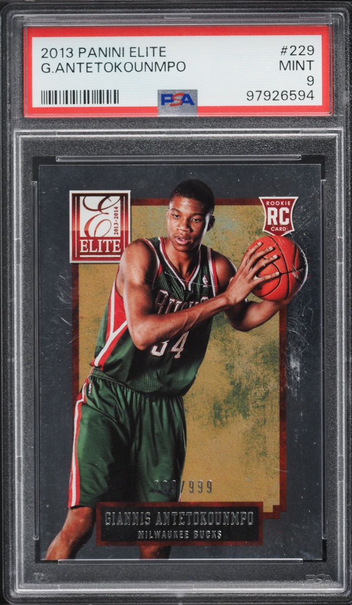 2013 Panini Elite Giannis Antetokounmpo ROOKIE /999 #229 PSA 9 MINT