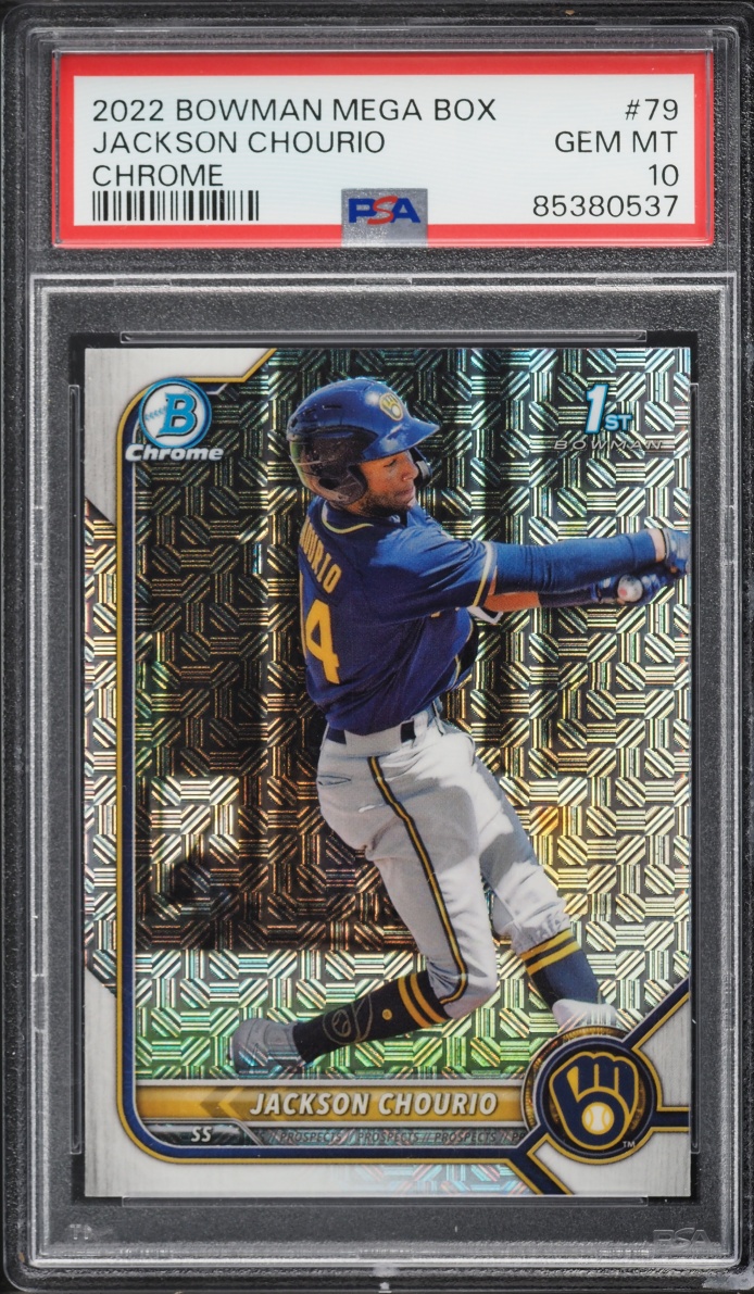 2022 Bowman Chrome Mega Box Jackson Chourio PROSPECT #BCP-79 PSA 10 GEM MINT