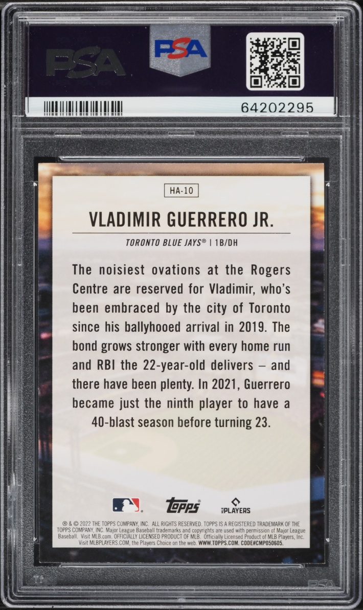 2022 Topps Home Field Advantage Vladimir Guerrero Jr. #HA-10 PSA 9 MINT