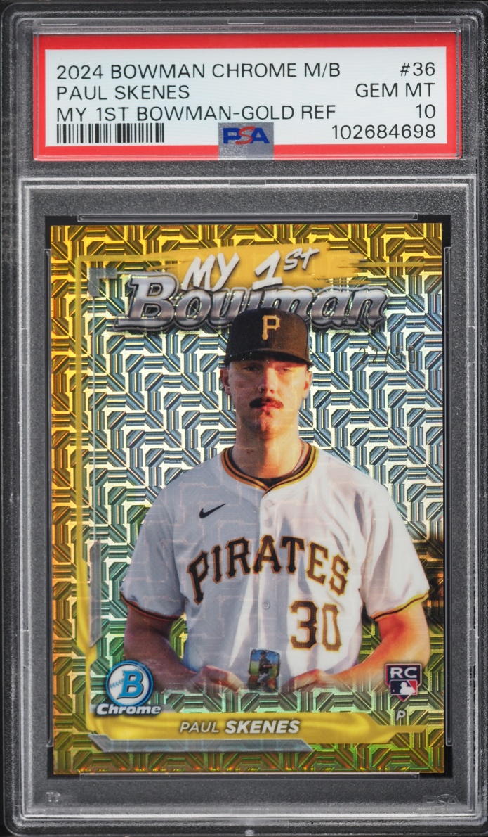 2024 Bowman Chrome Mega Box My 1st Bowman Gold Refractor Paul Skenes ROOKIE /50 #M1B-36 PSA 10