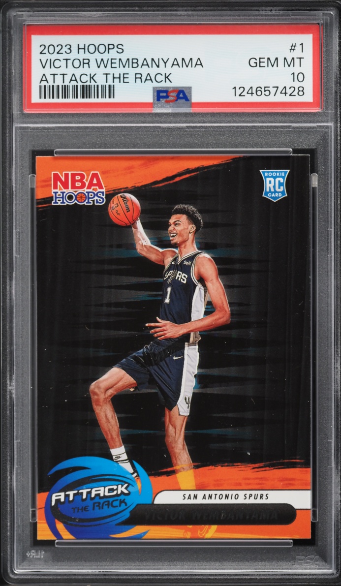 2023 Hoops Attack The Rack Victor Wembanyama ROOKIE #1 PSA 10 GEM MINT