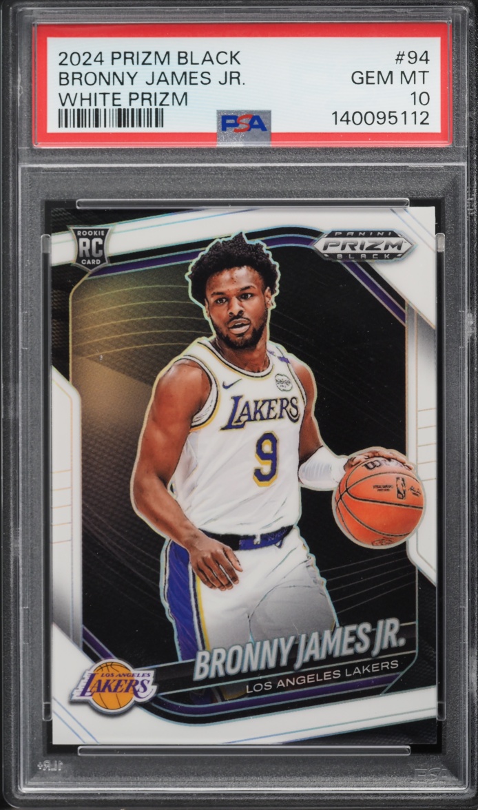 2024 Panini Prizm Black White Bronny James Jr. ROOKIE /175 #94 PSA 10 GEM MINT