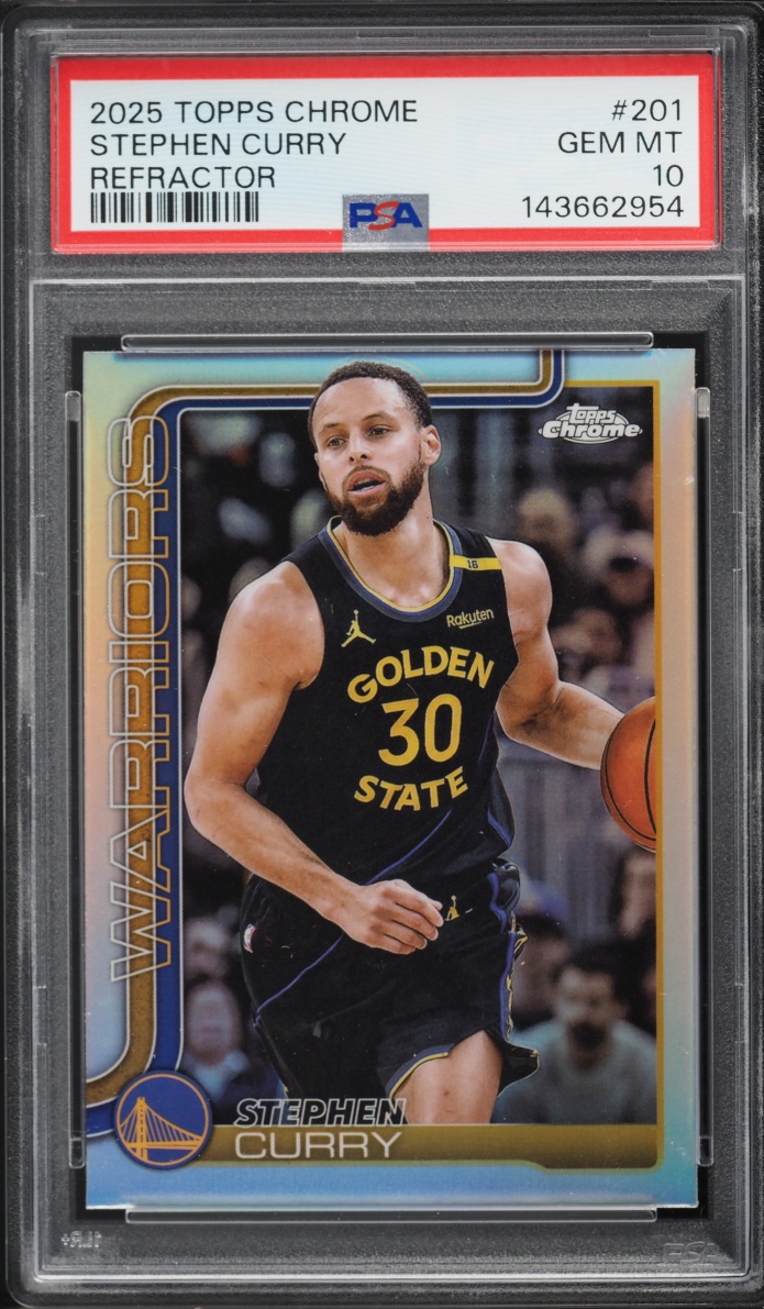 2025 Topps Chrome Refractor Stephen Curry #201 PSA 10 GEM MINT
